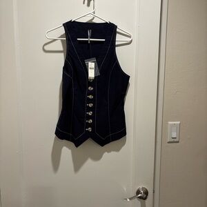 Anthropologie Dark Blue Button-Down Blouse